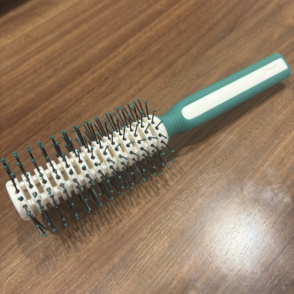 Vintage GOODY Round Brush Green White Round Styler 1"